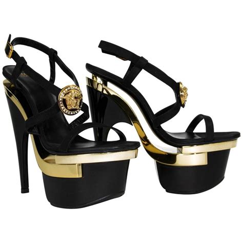 versace shoes with gold in front|Versace gold heels.